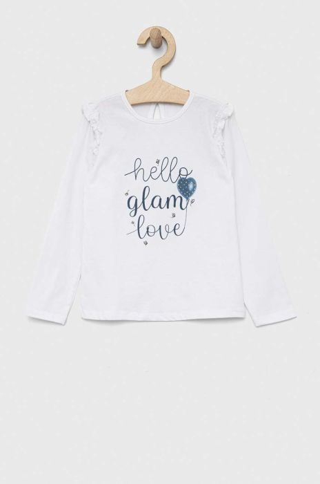 Дитячий бавовняний лонгслів Birba&Trybeyond колір білий Дитячий бавовняний лонгслів Birba&Trybeyond колір білий