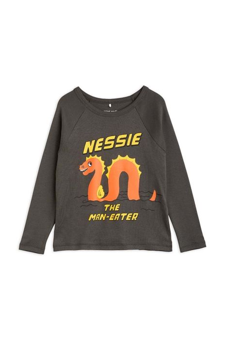 Дитячий бавовняний лонгслів Mini Rodini колір чорний візерунок Дитячий бавовняний лонгслів Mini Rodini колір чорний візерунок