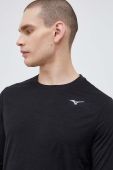 Лонгслів до бігу Mizuno Impulse колір чорний однотонний