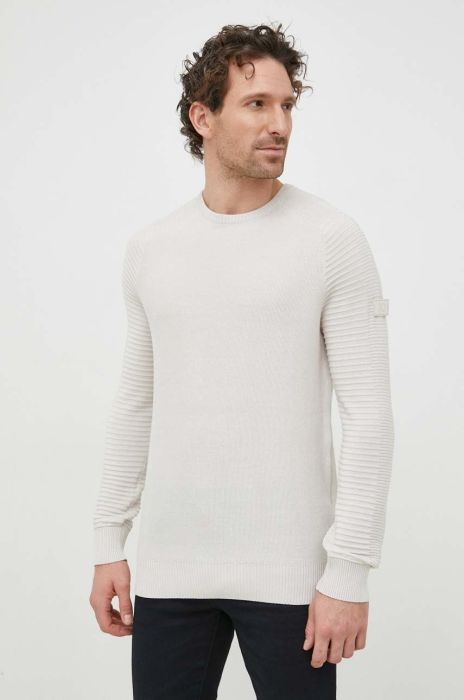 Бавовняний светр Joop! чоловічий колір бежевий легкий