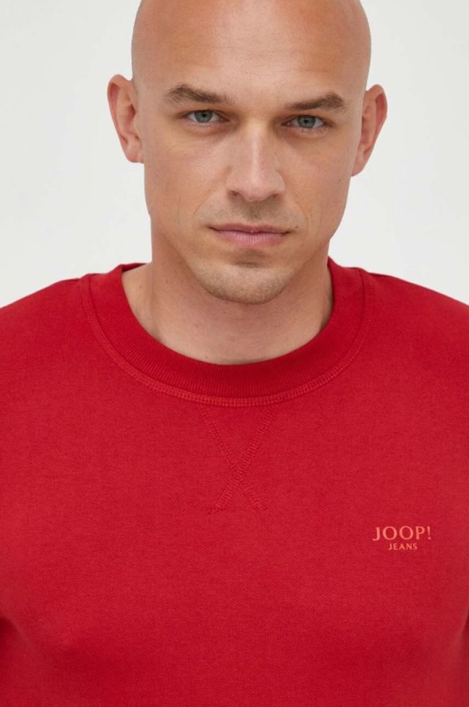 Бавовняна кофта Joop! чоловіча колір червоний з принтом фото 4