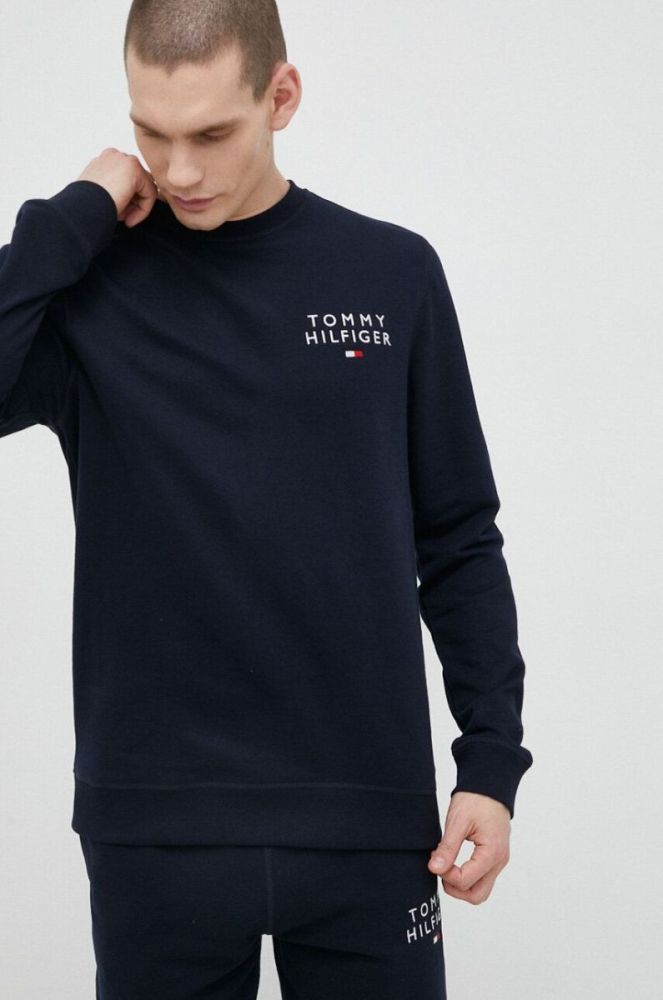 Кофта лаунж Tommy Hilfiger колір синій візерунок фото 2