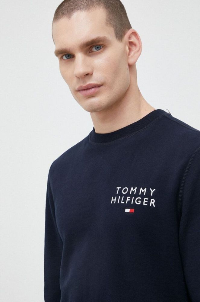 Кофта лаунж Tommy Hilfiger колір синій візерунок фото 4