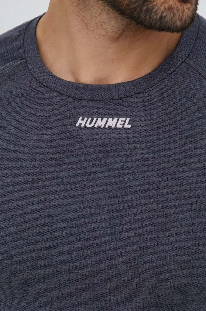 Лонгслів для тренувань Hummel Mike колір сірий з принтом фото 6