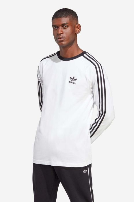 Бавовняний лонгслів adidas Originals колір білий візерунок IA4879-WHITE