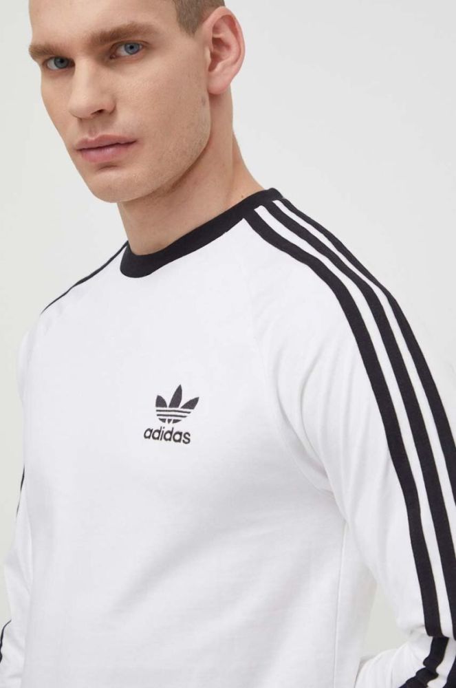 Бавовняний лонгслів adidas Originals колір білий візерунок IA4879-WHITE фото 4