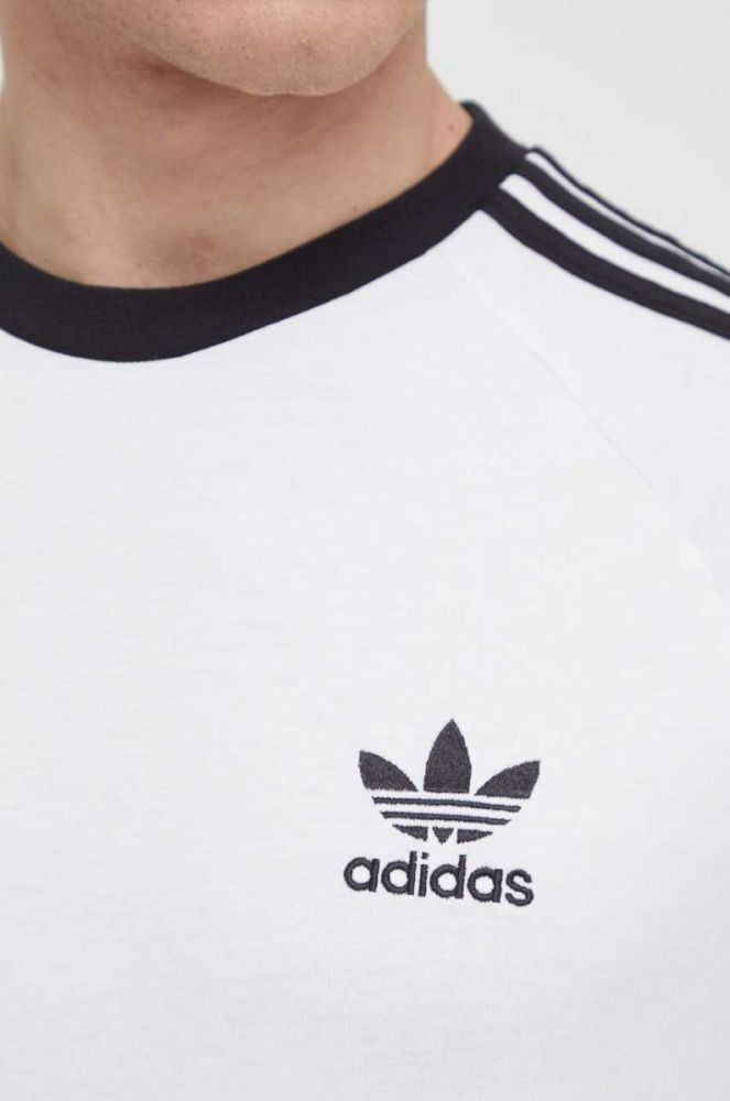 Бавовняний лонгслів adidas Originals колір білий візерунок IA4879-WHITE фото 5