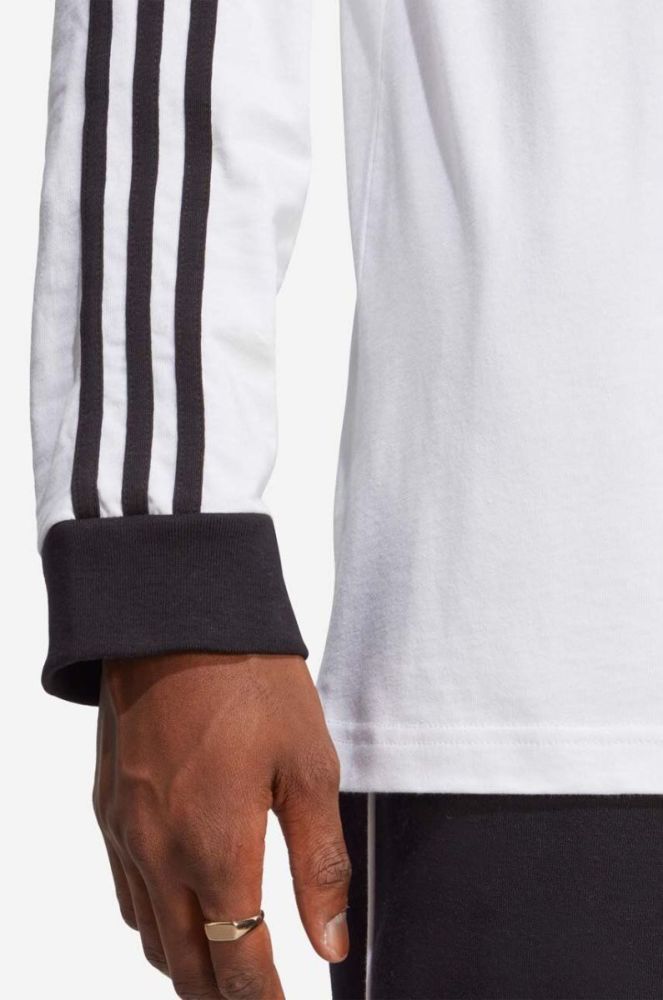Бавовняний лонгслів adidas Originals колір білий візерунок IA4879-WHITE фото 6