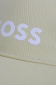 Дитяча бавовняна шапка BOSS колір жовтий з аплікацією