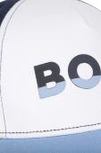 Дитяча бавовняна шапка BOSS колір синій з принтом (3197069)