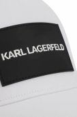 Дитяча бавовняна шапка Karl Lagerfeld колір білий з аплікацією