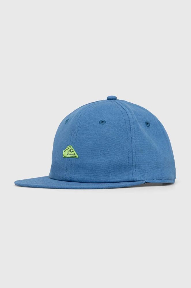 Дитяча бавовняна кепка Quiksilver з аплікацією колір блакитний