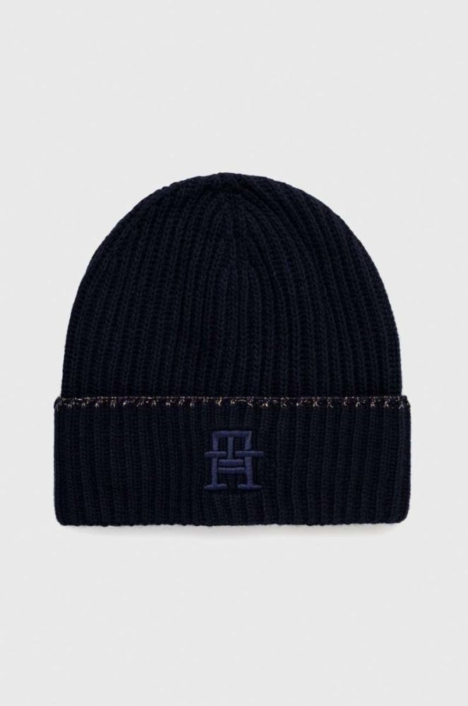 Шапка з домішкою вовни Tommy Hilfiger колір синій (2848690) фото 2
