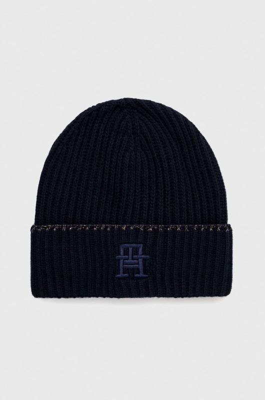Шапка з домішкою вовни Tommy Hilfiger колір синій (2848690) фото 2