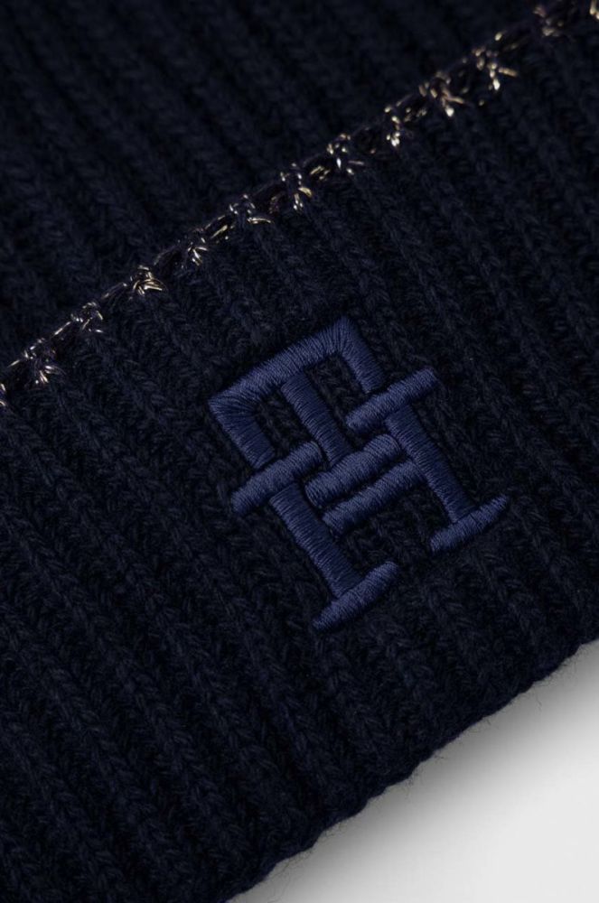 Шапка з домішкою вовни Tommy Hilfiger колір синій (2848690) фото 3