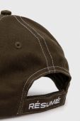 Бавовняна бейсболка R?sum? колір зелений з аплікацією Бавовняна бейсболка R?sum? колір зелений з аплікацією