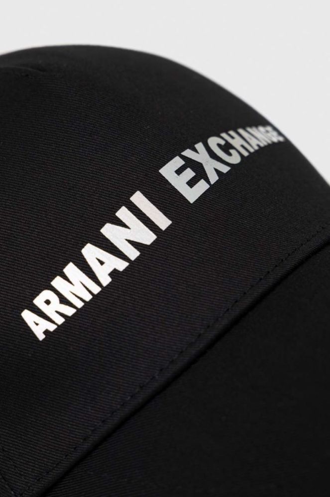 Бавовняна бейсболка Armani Exchange колір чорний з принтом (2935990) фото 3