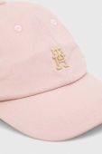 Бавовняна бейсболка Tommy Hilfiger колір рожевий з аплікацією