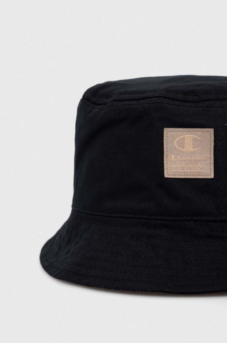 Двосторонній бавовняний капелюх Champion колір чорний з бавовни