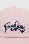 Бавовняна бейсболка Tommy Jeans колір рожевий з аплікацією (3127922) фото 3