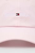 Бавовняна бейсболка Tommy Jeans колір рожевий з аплікацією (2973927)