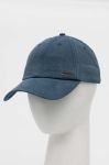 Бавовняна бейсболка Superdry колір бірюзовий однотонна Бавовняна бейсболка Superdry колір бірюзовий однотонна