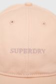 Бавовняна бейсболка Superdry колір рожевий з аплікацією (3027622)