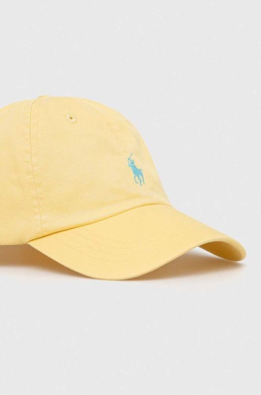 Бавовняна бейсболка Polo Ralph Lauren колір жовтий однотонна фото 2