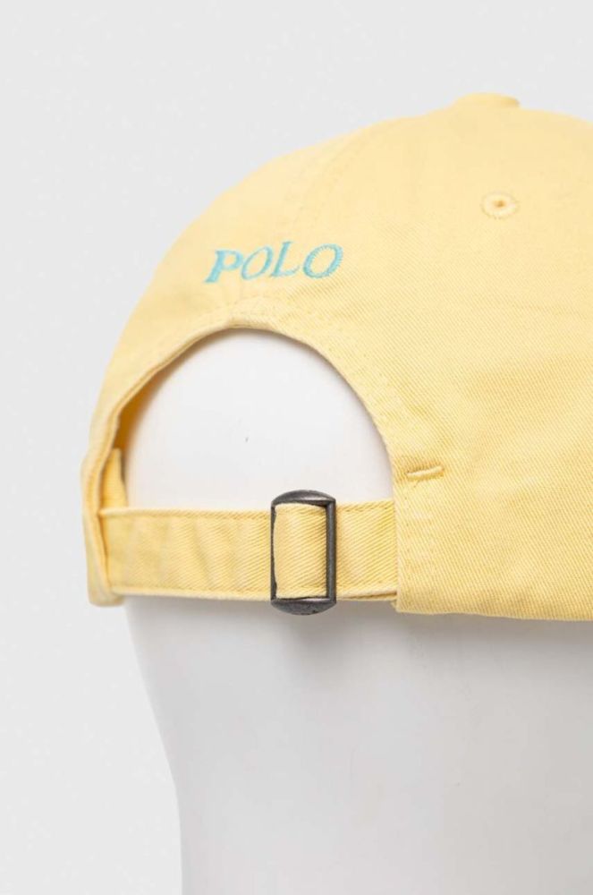 Бавовняна бейсболка Polo Ralph Lauren колір жовтий однотонна фото 3