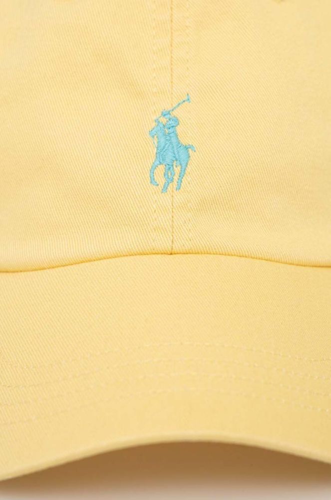 Бавовняна бейсболка Polo Ralph Lauren колір жовтий однотонна фото 4