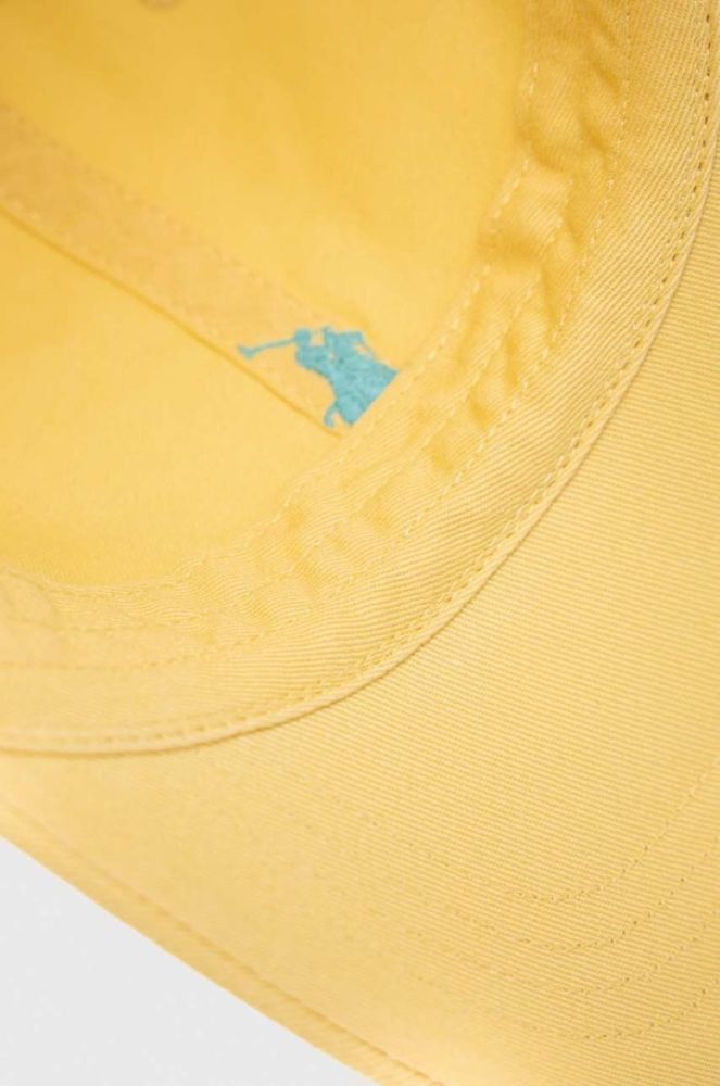 Бавовняна бейсболка Polo Ralph Lauren колір жовтий однотонна фото 5