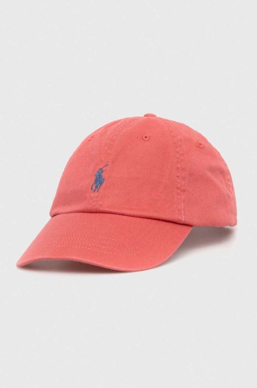 Бавовняна бейсболка Polo Ralph Lauren колір червоний однотонна (3260948)