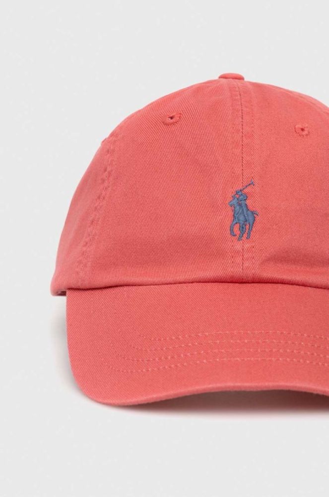 Бавовняна бейсболка Polo Ralph Lauren колір червоний однотонна (3260948) фото 2