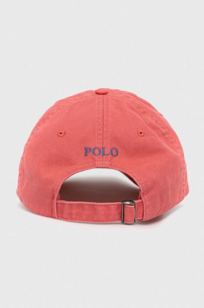 Бавовняна бейсболка Polo Ralph Lauren колір червоний однотонна (3260948) фото 3