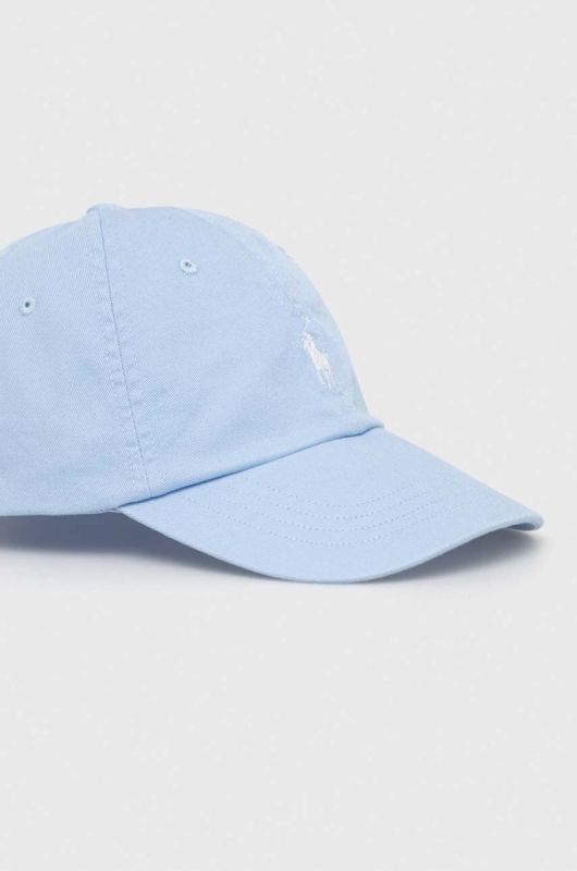 Бейсболка жіноча бавовняна Polo Ralph Lauren колір блакитний фото 3