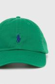 Бавовняна бейсболка Polo Ralph Lauren колір зелений однотонна (3260951)