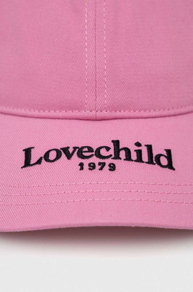 Бавовняна бейсболка Lovechild колір рожевий з принтом фото 2