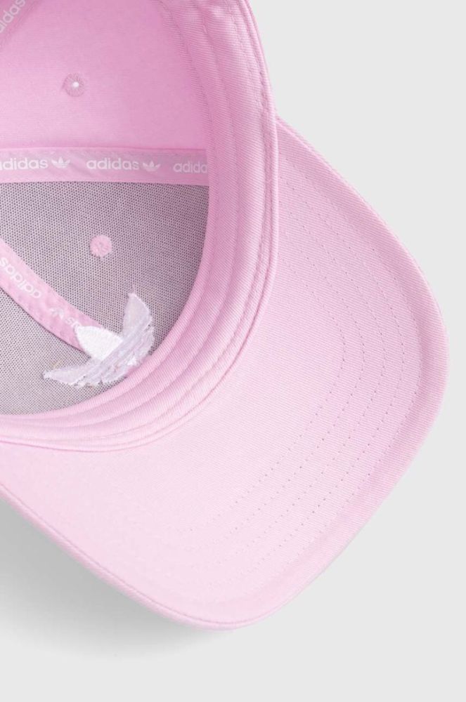 Бавовняна бейсболка adidas Originals колір рожевий з аплікацією фото 3
