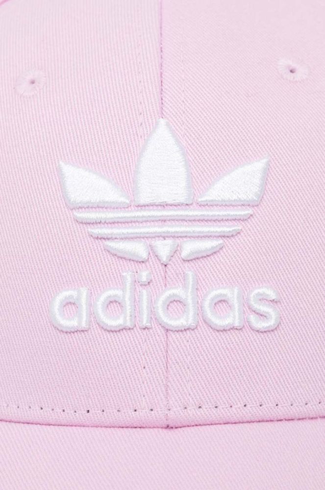 Бавовняна бейсболка adidas Originals колір рожевий з аплікацією фото 4