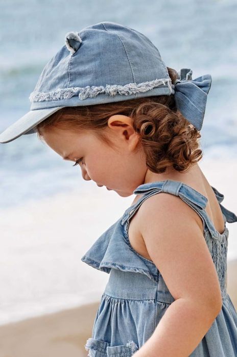 Дитяча шапка Mayoral колір фіолетовий з тонкого трикотажу з бавовни