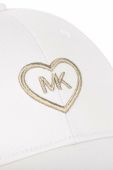 Дитяча бавовняна шапка Michael Kors колір білий з аплікацією (3057639)