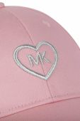 Дитяча бавовняна шапка Michael Kors колір рожевий з аплікацією