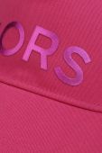 Дитяча бавовняна шапка Michael Kors колір фіолетовий з аплікацією