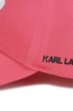 Дитяча бавовняна шапка Karl Lagerfeld колір червоний з принтом