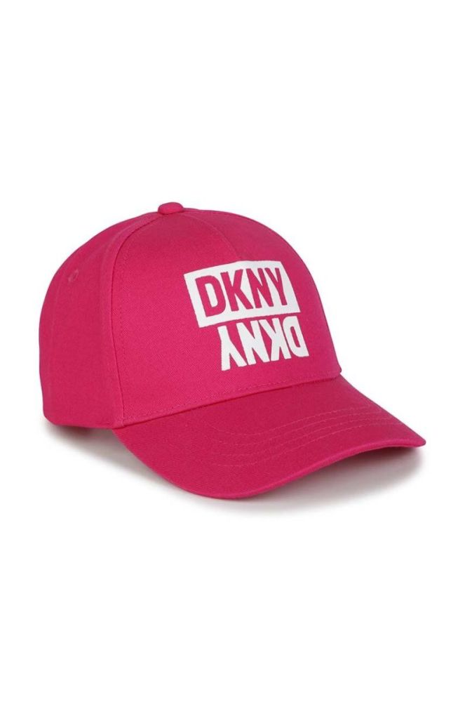 Дитяча Бавовняна кепка Dkny колір рожевий з принтом фото 3