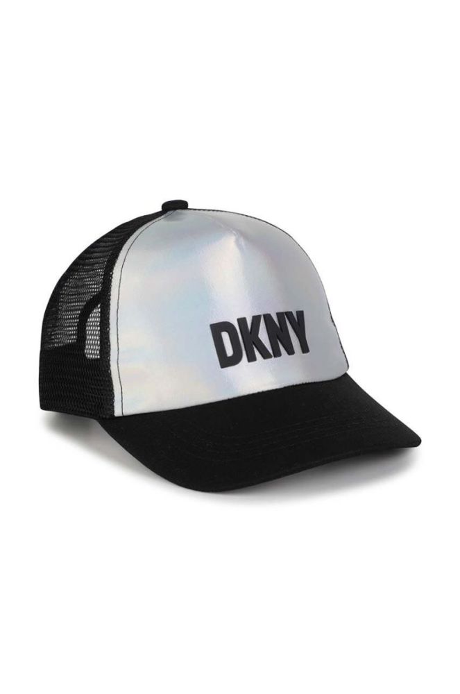 Дитяча шапка Dkny колір срібний з принтом фото 2