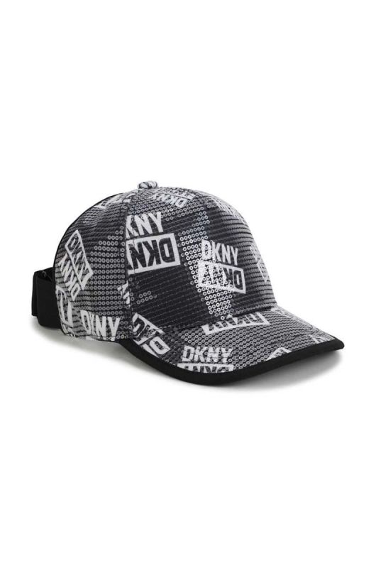 Дитяча кепка Dkny колір чорний візерунок