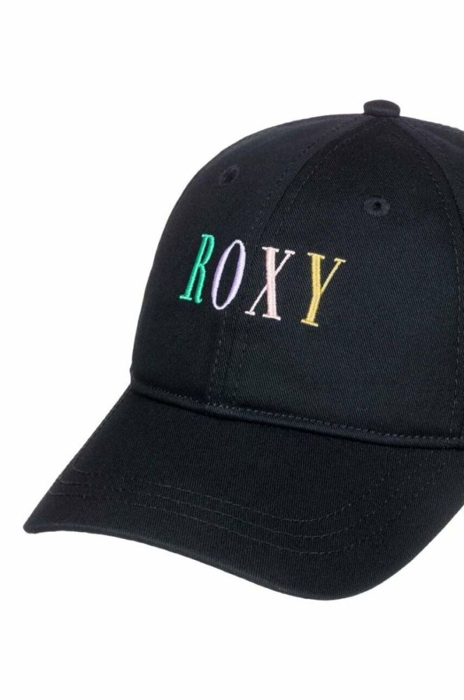 Дитяча Бавовняна кепка Roxy колір чорний з аплікацією фото 5