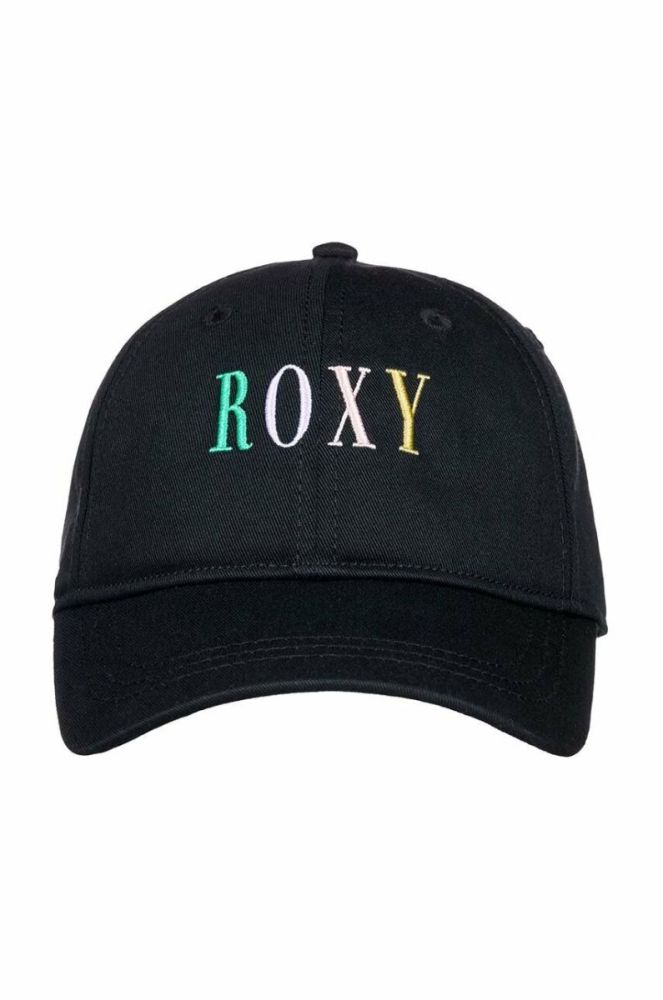 Дитяча Бавовняна кепка Roxy колір чорний з аплікацією фото 6