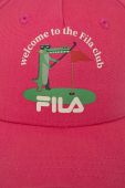 Дитяча бавовняна кепка Fila колір рожевий з принтом